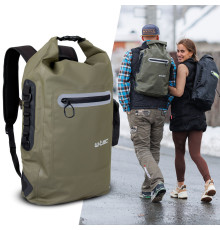 Водонепроникний мотоциклетний рюкзак W-TEC Uphills - хакі