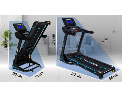 Електрична бігова доріжка Thunder Treadmil CORE-S-BLACK