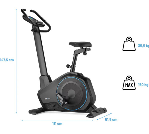 Велотренажер електромагнітний Gymtek XB6000 чорно-синій Велотренажер електромагнітний Gymtek XB6000 чорно-синій