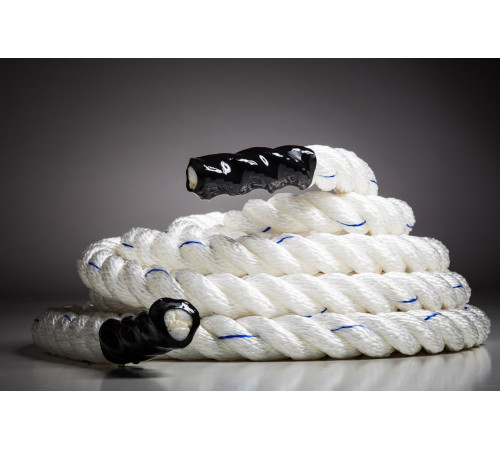 Канат тренувальний для кросфіту 9м Battle Rope White WCG 50х9