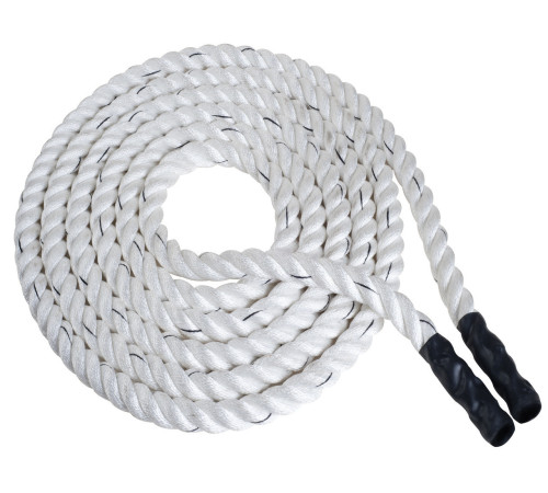 Канат тренувальний для кросфіту 9м Battle Rope White WCG 50х9