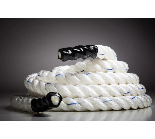 Канат тренувальний для кросфіту 15м Battle Rope White WCG 50х15