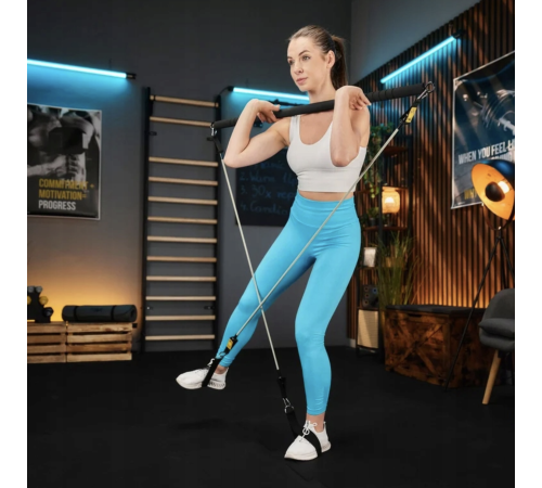 Палиця гімнастична з еспандерами Trex Sport TX-023TS 14-74кг Палиця гімнастична з еспандерами Trex Sport TX-023TS 14-74кг