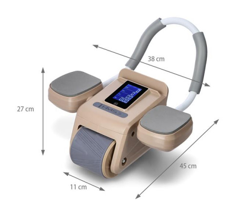 Автоматичний тренажер для м'язів черевного пресу з LCD дисплеєм і зарядкою HMS KA08 коричневий