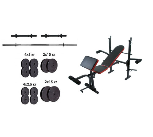 Лава з тренажерами + набір силовий на 90 кг RN-Sport