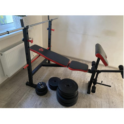 Лава для жиму ReadMeBlack + 4 грифи, 100 кг дисків RN-Sport