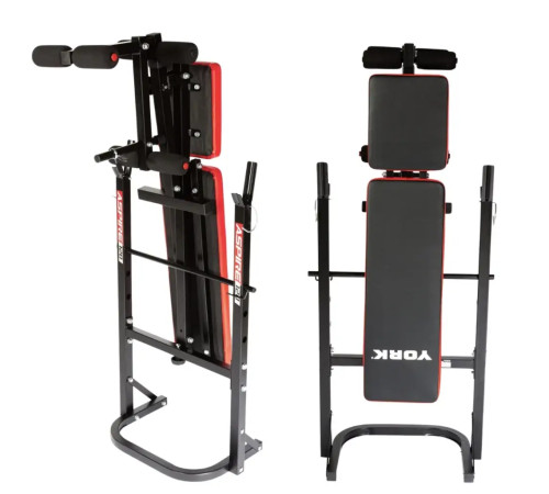 Лавка тренувальна York Fitness ASPIRE 120 складана зі стійкою під штангу Лавка тренувальна York Fitness ASPIRE 120 складана зі стійкою під штангу