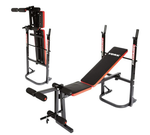 Лавка тренувальна York Fitness ASPIRE 120 складана зі стійкою під штангу Лавка тренувальна York Fitness ASPIRE 120 складана зі стійкою під штангу