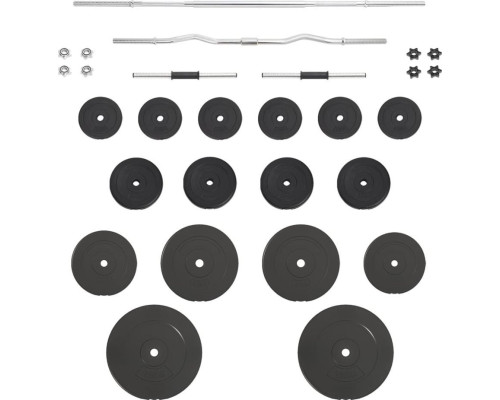 Штанга та гантелі vidaXL, з ваговими пластинами, 90 кг