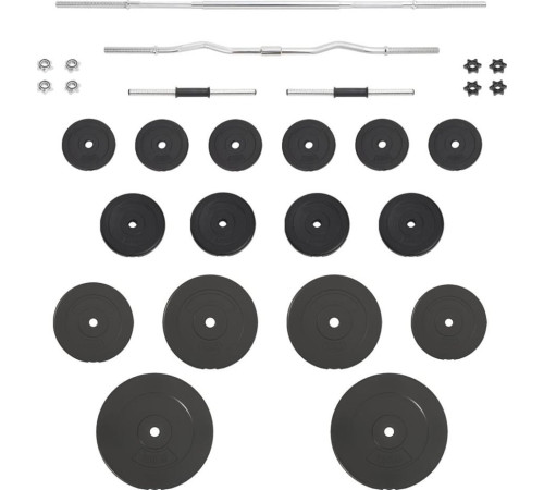 Штанга та гантелі vidaXL, з ваговими пластинами, 90 кг