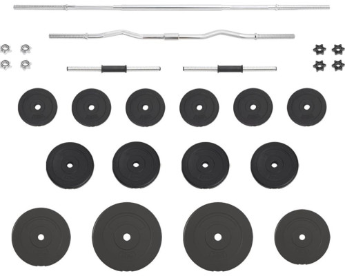 Штанга та гантелі vidaXL, з ваговими пластинами, 60 кг