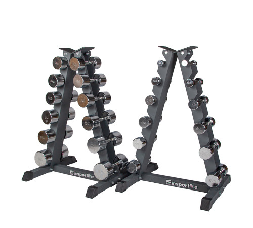 Набір одноручних хромованих гантелей з стійкою inSPORTline Crossteel 2x 1-14 кг. Набір одноручних хромованих гантелей з стійкою inSPORTline Crossteel 2x 1-14 кг.