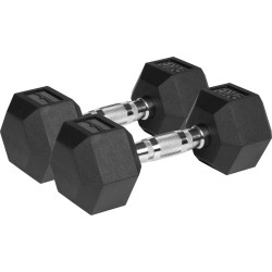  Гантелі чавунні прогумовані REBEL ACTIVE HEX 2 х 9 кг