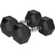 Гантелі чавунні прогумовані HEX 2х12,5 кг REBEL ACTIVE