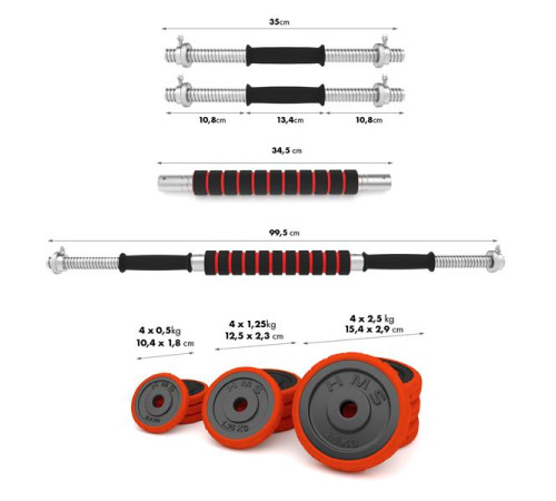 SGGX20 DUMBBELL SET-BARBELL 20KG HMS