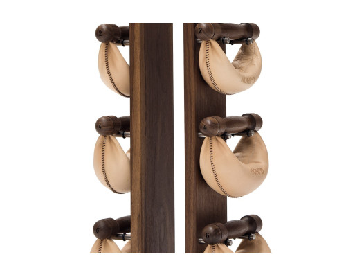 Гантелі з підставкою NOHrD SwingBel Tower 2-8 Kg Set Classic Nature Walnut Leather