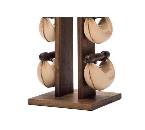 Гантелі з підставкою NOHrD SwingBel Tower 2-8 Kg Set Classic Nature Walnut Leather