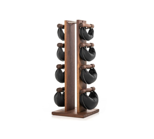 Гантелі з підставкою NOHrD SwingBel Tower 2-8 Kg Set Classic Walnut Leather