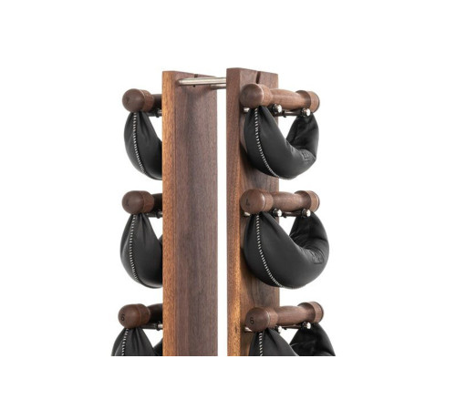 Гантелі з підставкою NOHrD SwingBel Tower 2-8 Kg Set Classic Walnut Leather