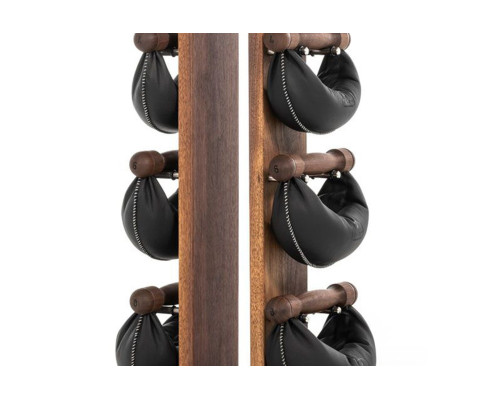 Гантелі з підставкою NOHrD SwingBel Tower 2-8 Kg Set Classic Walnut Leather