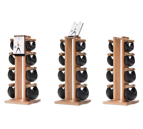 Гантелі з підставкою NOHrD SwingBel Tower Club 2-8 Kg Set Natural Ash Leather Гантелі з підставкою NOHrD SwingBel Tower Club 2-8 Kg Set Natural Ash Leather