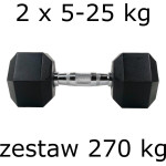 Гантелі UnderFit прогумовані Hex 2 х 5-25 кг (270 кг)