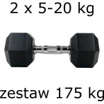 Гантелі UnderFit прогумовані Hex 2 х 5-20 кг (175 кг)