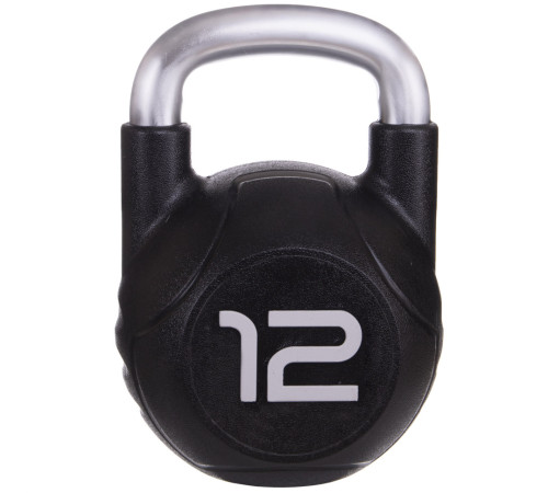 Гиря PU з хромованою ручкою Кросфіт Zelart TA-2681-12 12кг (MD2220-12) (PU, чорний) Гиря PU з хромованою ручкою Кросфіт Zelart TA-2681-12 12кг (MD2220-12) (PU, чорний)