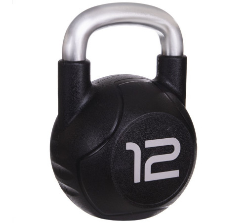 Гиря PU з хромованою ручкою Кросфіт Zelart TA-2681-12 12кг (MD2220-12) (PU, чорний) Гиря PU з хромованою ручкою Кросфіт Zelart TA-2681-12 12кг (MD2220-12) (PU, чорний)