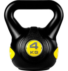 Гиря Movit Kettlebell Dumbbell - 4 кг, чорний / жовтий