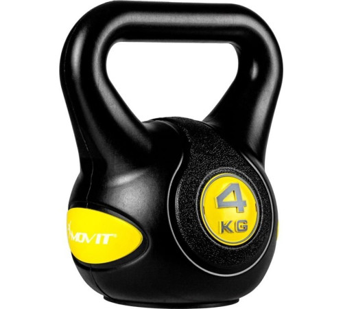 Гиря Movit Kettlebell Dumbbell - 4 кг, чорний / жовтий