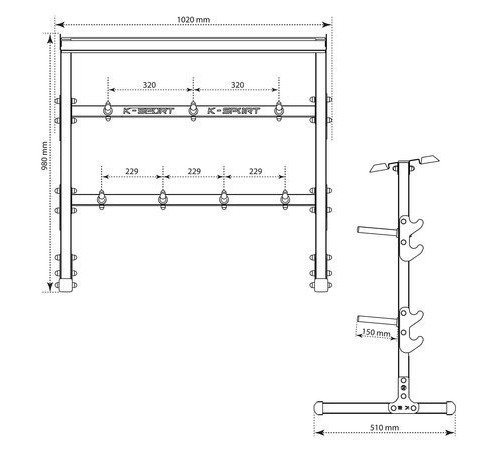 Стійка для гирь, гантелей та дисків K-Sport KSSL105