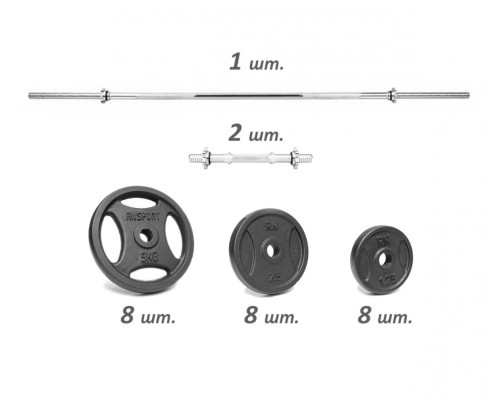 Набірні гантелі по 16 кг штанга 50 кг RN-Sport