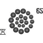 Набір 65 кг (4 по 1.25, 8 по 2.5, 8 по 5 кг) дисків, RN Sport покритих пластиком (31 мм)