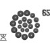 Набір 65 кг (4 по 1.25, 8 по 2.5, 8 по 5 кг) дисків, RN Sport покритих пластиком (31 мм)