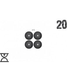 Набір 20 кг (4x5) дисків, покритих пластиком (31 мм)