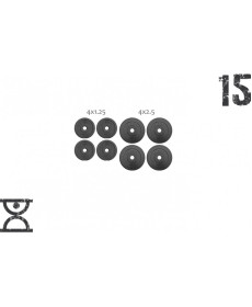 Набір 15 кг (4x1,25 та 4x2.5) дисків, покритих пластиком (31 мм)