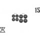 Набір 15 кг (4x1,25 та 4x2.5) дисків, покритих пластиком (31 мм)