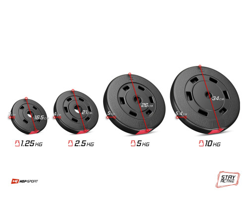 Набір Hop-Sport Premium 45 кг зі штангами та гантелями