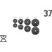 Набір 37 кг (2х1.25, 2х2.5, 2x5 та 2x10) дисків, покритих пластиком (31 мм)