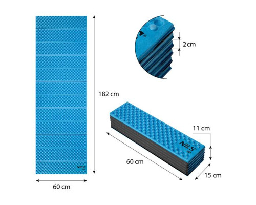 Фітнес-килимок 188 см NILS CAMP NC1768 блакитний