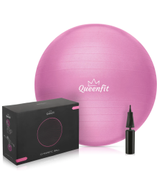 Фітбол Queenfit 65см рожевий + насос