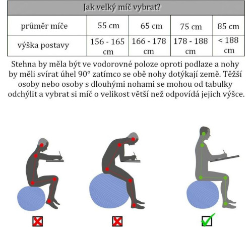 М'яч Movit гімнастичний з насосом, 65 см, синій