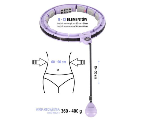 Обруч магнітний з вагою + лічильник HMS HHM13 фіолетовий