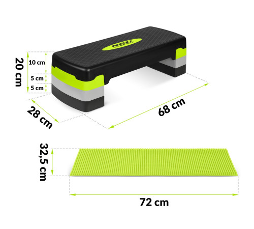 Степ-платформа 3 сходинки NS-400 салатова