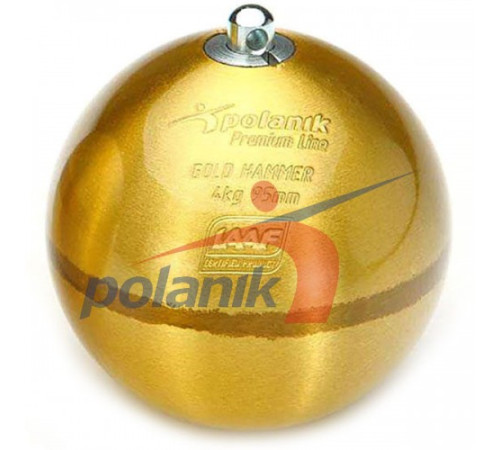 Молот латунний змагальний 4 кг, Polanik Premium Line Gold Hammer, IAAF I-10-0464<br>