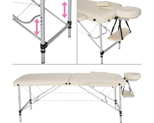 Масажний стіл Tectake 2-зонний - бежевий