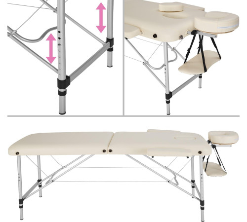 Масажний стіл Tectake 2-зонний - бежевий