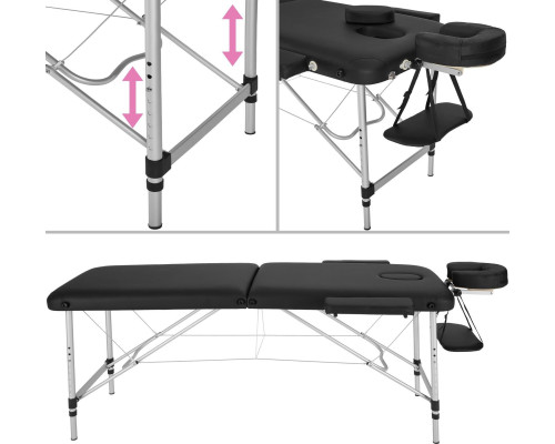 Масажний стіл Tectake 2-зонний - чорний