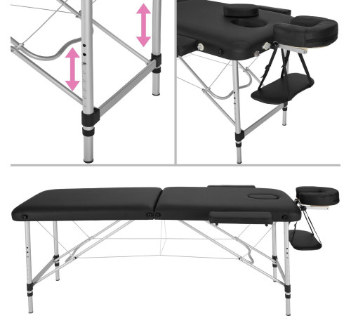Масажний стіл Tectake 2-зонний - чорний